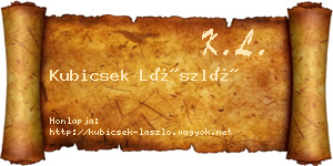 Kubicsek László névjegykártya