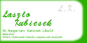 laszlo kubicsek business card