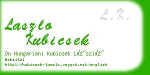 laszlo kubicsek business card